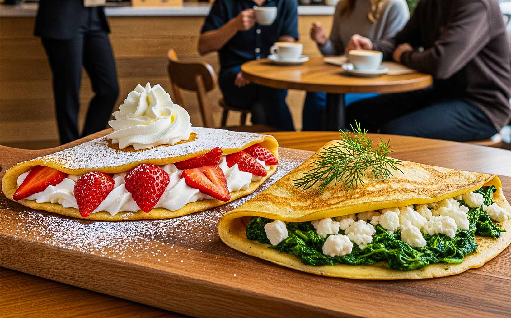 A picture of a crepe offerings