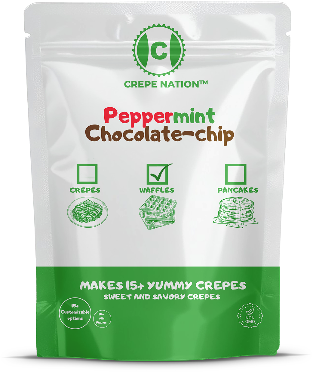 Peppermint Chocolate-Chip Waffle Mixes